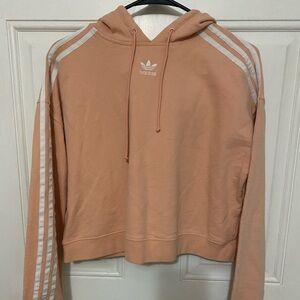 Adidas peach/pink crop hoodie in excellent used condition size medium